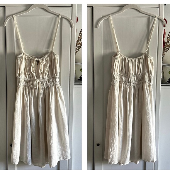 Faithfull The Brand Shivka Mini Dress in Plain Egg Shell Size US 6 - Picture 4 of 11